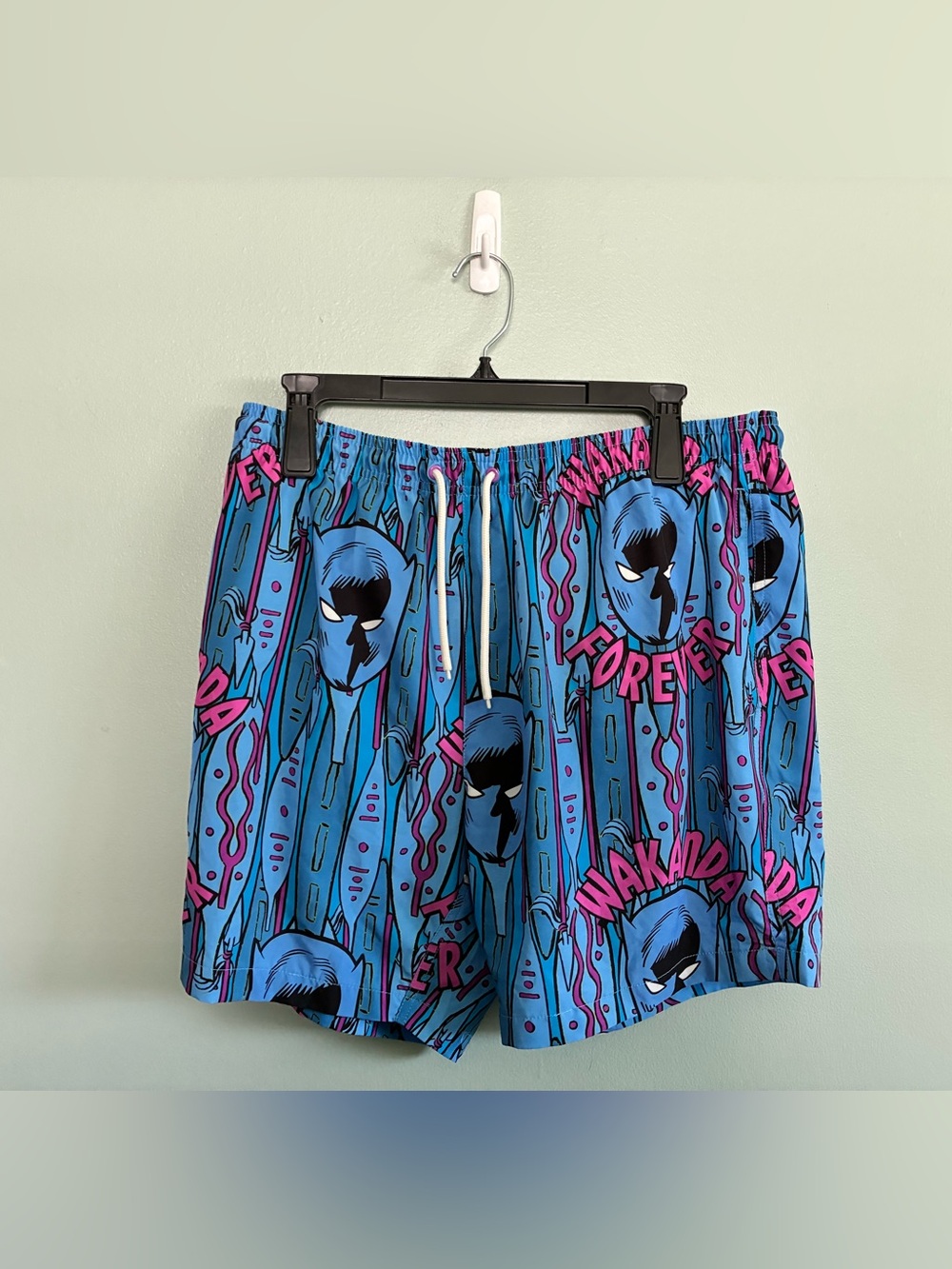 Black Panther Wakanda Forever Swim Shorts Swim/Surf Trunks Marvel Mens L Lined